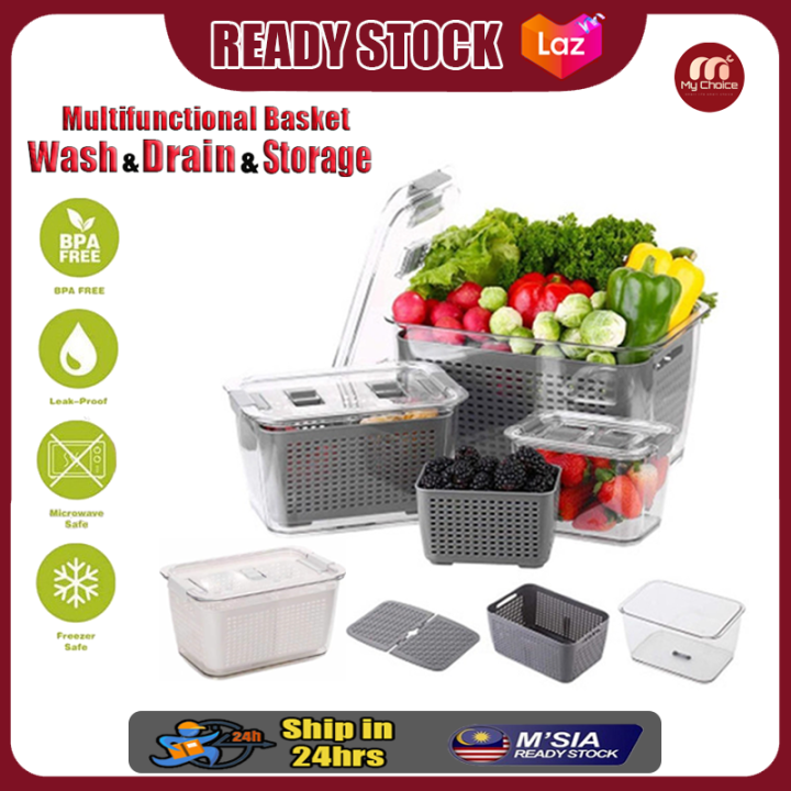 Food Storage Containers for Fridge, 4.5L Fridge Organizer Produce