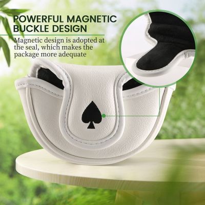 Golf Putter Cover Half Mallet Putter Headcover Magnetic Club Protector for Odyssey, ,,
