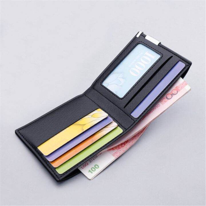 top-men-soft-pu-leather-black-white-solid-color-simple-short-ultra-thin-small-wallets-multi-card-slots-card-holder-small-coin-purse