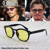 HOT ； HAWAII แฟชั่น Johnny Depp Lemtosh สไตล์แว่นตากันแดด Vintage รอบ Tint Ocean Lens ออกแบบแบรนด์แว่นตากันแดดเลนส์สีเหลือง