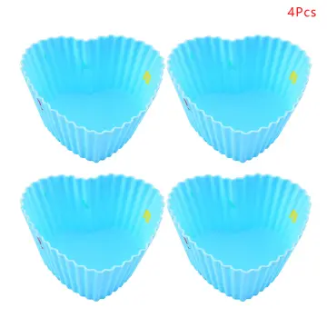 Baking Molds Set, Cake & Bread Molds, Silicone Heart Shaped Muffin Cups,  6pcs/set