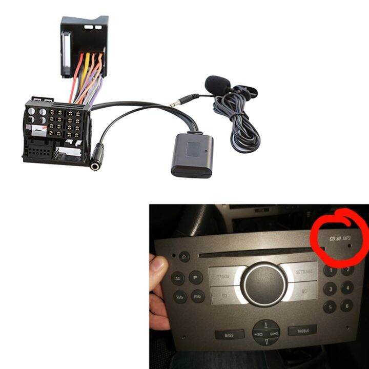 car-bluetooth-5-0-aux-cable-microphone-handsfree-free-calling-adapter-for-opel-cd30-mp3-cdc40-cd70-dvd90