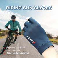 1 pair Ice Silk Riding Driving Gloves Sport Golf Motorcycle Protective mittens Breathable Two-Finger Fishing Gloves NonSlip Gear