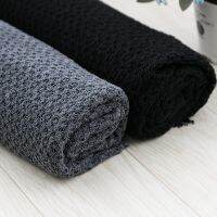 KT00142 100 Polyester Fabric Black For Fall Cardigan Hollow Knit Sewing Material 50x150 Cm/Piece