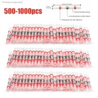 ☬❐✁ 100/500/1000PCS Waterproof Solder Seal Sleeve Splice Terminals Copper Heat Shrink Electrical Wire Butt Connectors AWG22-18 Red