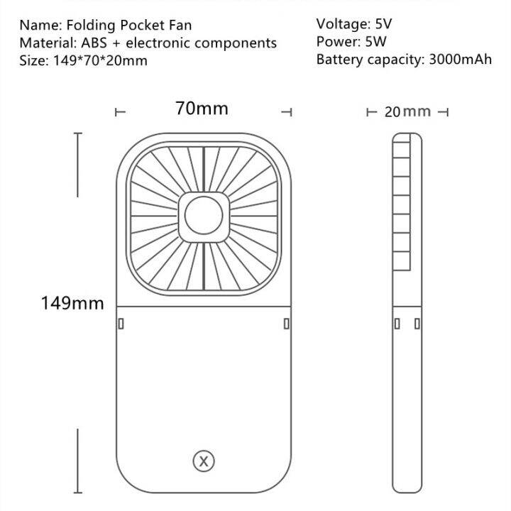 xiaomi-คอระบายอากาศ-kipas-angin-gantung-usb-พับได้ปรับได้ชาร์จไฟใหม่ได้ระบายความร้อนไร้เสียงแบตสำรองมือถือพัดลมโต๊ะแบบพกพา-feona