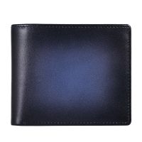 Mens Genuine Leather Wallet Basic small Money clip Pocket Coin Gradient wallet Business commute  purses and handbags designer