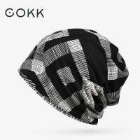 【YD】 COKK New Men Womens Slouchy Beanie Pattern Hat Knitted Cap Female Male Turban Gorros