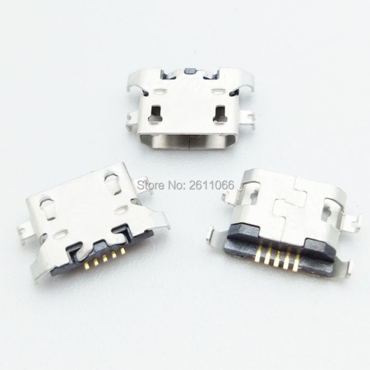 Limited Time Discounts 100Pcs Micro USB 5Pin Heavy Plate 1.28Mm 1.27 Flat Mouth Without Curling Female Connector For Lenovo Mobile Phone Mini USB Jack
