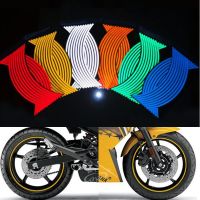 16 Pcs/Lot 18/17/16/14 Inches Motorcycle Wheel Stickers Under Car Decals Reflective Rim  Stripe Tape DIY Wheel Decals Suitable Clamps