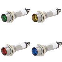 4/6/8pcs 8mm Metal LED Pilot Panel Dash Signal Indicator Warning Light 12V Wire Leading Indicator Warning Light Lamps