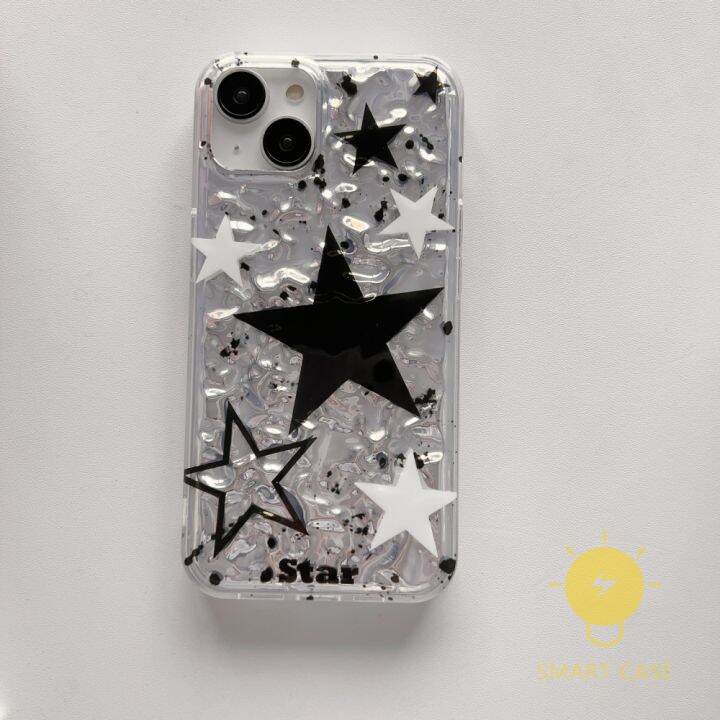 for-เคสไอโฟน-14-pro-max-shining-star-black-silver-เคส-phone-case-for-iphone-14-pro-max-plus-13-12-11-for-เคสไอโฟน11-ins-korean-style-retro-classic-couple-shockproof-protective-tpu-cover-shell