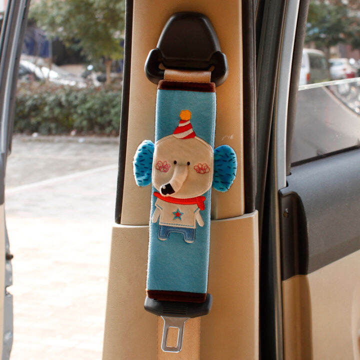 cute-cartoon-car-sefety-seat-belt-cover-child-seat-belt-shoulder-pads-protection-plush-padding-auto-accessories-เข็มขัดนิรภัย