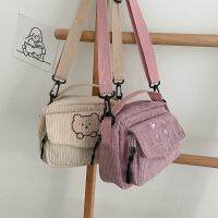 【Lanse store】Cute Girl Velvet Bag 2022 New Korean Version Japanese Harajuku Canvas Messenger Female Student Shoulder