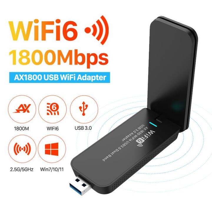 PIXLINK Wifi 6 USB Adapter 2.4G & 5G AX1800 High Speed Wireless Dongle ...