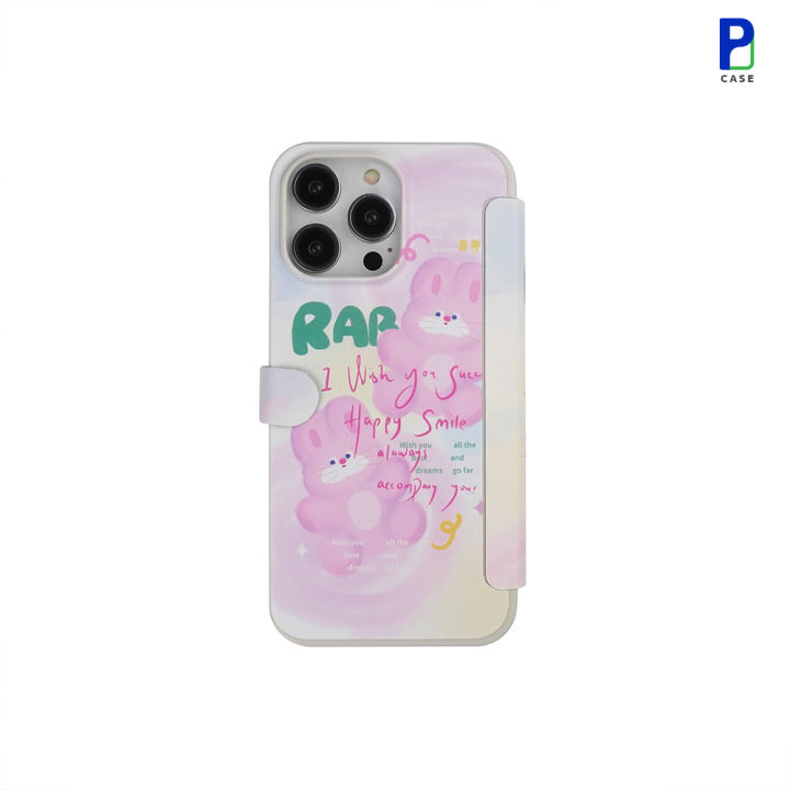 case-เคสไอโฟน-ลายกระต่าย-ฝาพับ-สำหรับ-14promax-13promax-13-11