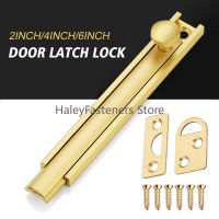 【LZ】☋☑  Barn Slide Bolt Home Anti Theft Windows Brass Door Latch Lock Bathroom Security Hardware Easy Install Concealed Gate With Screws