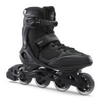 โรลเลอร์เบลด สีดำ ล้วน rollerblade รองเท้าอินไลน์สเก็ต OXELO Adult Inline Fitness Skates FIT100 - Black/Silver