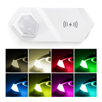 2-IN-1 Multifunction Bedside Lamp RGB Diamond Magnet LED Night Light Charger Light USB Rechargeable Wireless Fast Charger Gift