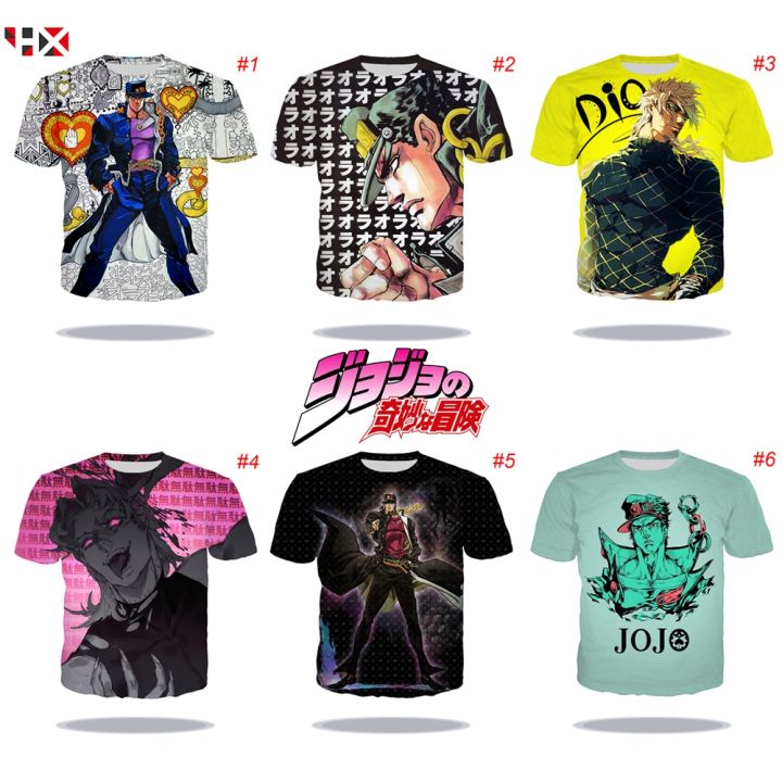 hx-เสื้อยืด-ลายกราฟฟิค-อนิเมะ-jojos-bizarre-adventure-3d-แนวสตรีท-ฮิปฮอป-สำหรับ-unisex