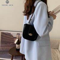 Deere Jack Niche ดีไซน์กระเป๋าสายโซ่สาวฮอตสไตล์เข้ม กระเป๋าแฟชั่นลำลอง Messenger Saddle