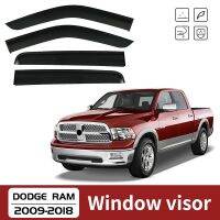 แผงกันลมติดกระจกรถยนต์สำหรับ DODGE RAM 1500 DS DJ D2 MK4 2009-2018คิ้วกันสาดกระจกรถยนต์ช่องระบายอากาศแผ่นเบนทางลมแว่นตากันแดดมีสีกันน้ำฝน