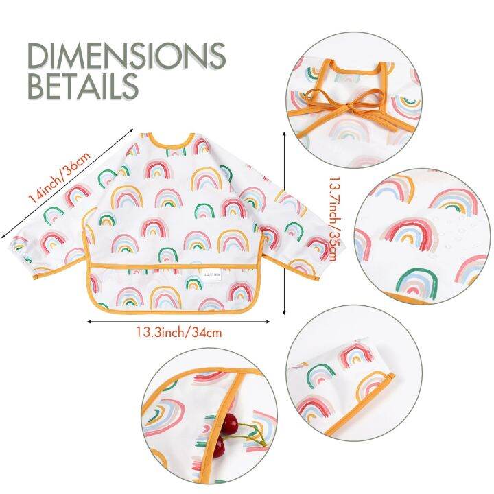 baby-bibs-waterproof-long-sleeve-bibs-infant-feeding-bib-with-pocket-cute-cartoon-apron-baby-burp-cloth-unisex-baby-saliva-towel