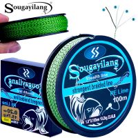 Sougayilang 4 Strands 100M PE Braided Fishing Line Spotted Line 15.5-65.3LB Smooth Durable Fishing Ice Sea Cord Pecas