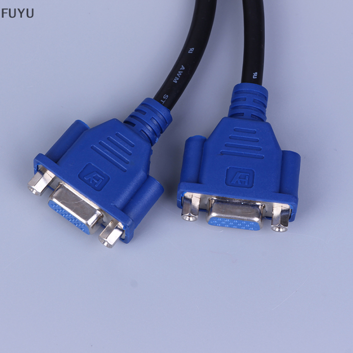 fuyu-dvi-i-24-5-pins-ชายถึง2-สอง-dual-vga-female-monitor-adapter-y-splitter-cable