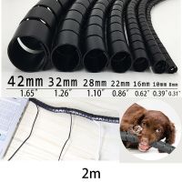 2m 8/10/16/22mm Cable Cover Protector Wire Desk Organizer Computer Cord Protective Bite Tube Clip Management Tools Spiral Winder Cable Management
