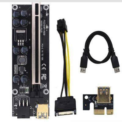 สินค้าพร้อมส่ง Riser 009s Plus 8 cap สายไรเซอร์ Pci-e riser 1x to 16x Pci Express riser card riser for bitcoin rizer