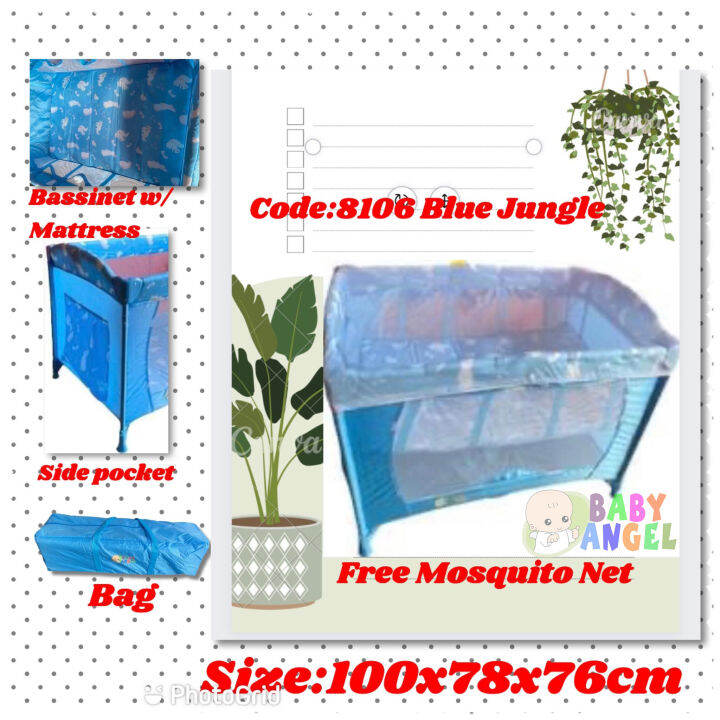 Baby Angel Crib/Playpen With Mosquito Net and PNC8106 Blue