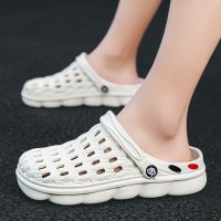 SAGYRITE Size 40-45รองเท้าแตะผู้ชาย Lazy Half Slipper Beach Flip Flops Sandals