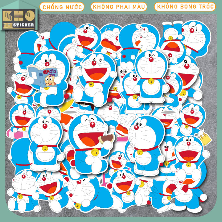 Combo 50 Sticker Doraemon chống nước sticker dán laptop, điện ...
