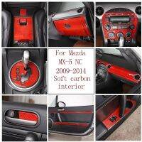 For Mazda MX-5 NC 2009-2014 Soft Carbon Fiber Car Center Control Dashboard Stee Wheel Door Armrest Decorative Essories