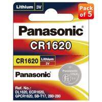 Panasonic CR-1620 แบตเตอรี่ลิเธียมแบบเหรียญ 3v - แพ็ค 5 ก้อนให้พลังงานที่ยาวนานในอุปกรณ์ต่างๆ ตั้งแต่ fobs แบบไม่ใช้กุญแจไปจนถึงของเล่น