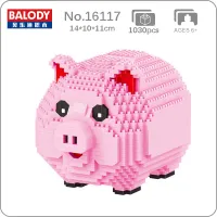 Balody 16117 Animal World Pink Pig Piggy Bank Money Box 3D DIY Mini Diamond Blocks Bricks Building Toy for Children Gift no Box