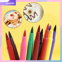 YESMILE 2PCS 10สี ปากกาหมึกที่กินได้ พลาสติกทำจากพลาสติก ฟองดองวาดบิสกิต ปากกาเม็ดสี ดีไอวาย ปากกาสีผสมอาหาร เครื่องใช้ในครัว