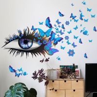 Eye Lash Butterfly Creative Decorative Wall Stickers Removable Vinyl PVC Home Decor for Living Room Bedroom Wall Stickers  Decals