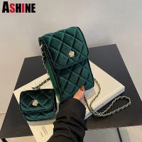 【CW】 Small Ladies 2023 Chains Shoulder Purses Composite Luxury Suede and Handbags