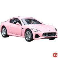 โมเดลรถยนต์เหล็กขนาดเล็ก 1:36 สีชมพู-Maserati GT PUBG Pink