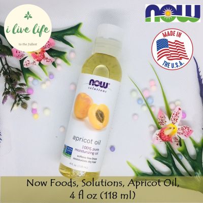 น้ำมันแอปริคอทบริสุทธิ์ 100% Solutions Apricot Oil 118 mL - Now Foods