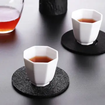 11pcs Round Felt Coaster Dining Table Protector Pad Heat Resistant Cup Mat  Coffee Tea Hot Drink Mug Placemat Kitchen Accessories