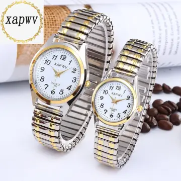 Women's large face online watches with stretch band