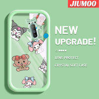 เคส JIUMOO สำหรับ Realme C3เคสนิ่มลายการ์ตูนหมีน้อยน่ารักและกระต่ายน้อยน่ารักกรอบเคสใส่ Tpu เคสกันกระแทกกล้อง