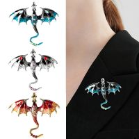 Gothic Retro Enamel Fly Dragon Brooch Beautiful Legend Animal Pin Men Women Available Winter Jewelry High Quality New 2022