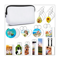 29PCS Sublimation Blanks, Sublimation Blanks Products Set, Sublimation Makeup Bag,for Sublimation Printing Crafts