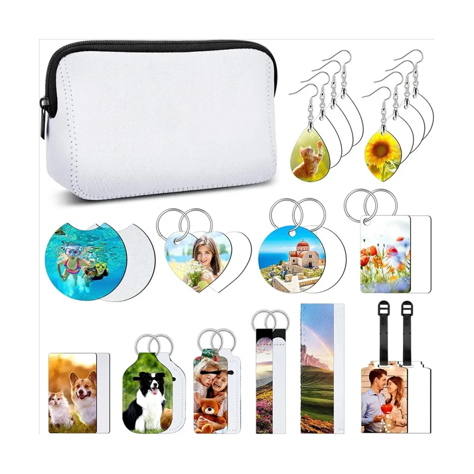 29PCS Sublimation Blanks, Sublimation Blanks Products Set, Sublimation  Makeup Bag,for Sublimation Printing Crafts