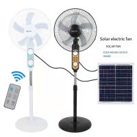 16 Inch 12V DC Solar Fan Solar Powered AC DC Rechargeable Fan Price Cheap Stand Solar Fan with Panel and LED Light