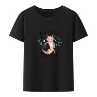 Axolotl เสื้อยืดคอกลมพิมพ์ลายแฟชั่น Y2k วินเทจสำหรับผู้หญิงเสื้อคอกลมผ้าคอตตอน100% ฤดูร้อนใหม่เสื้อยืดตลกๆสำหรับผู้ชายเสื้อ Xs-3xl สไตล์ป๊อปยูนิเซ็กส์